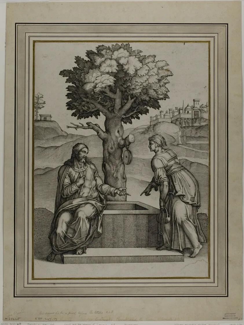 Christ and the Woman of Samaria by Nicolas Beatrizet, n.d.