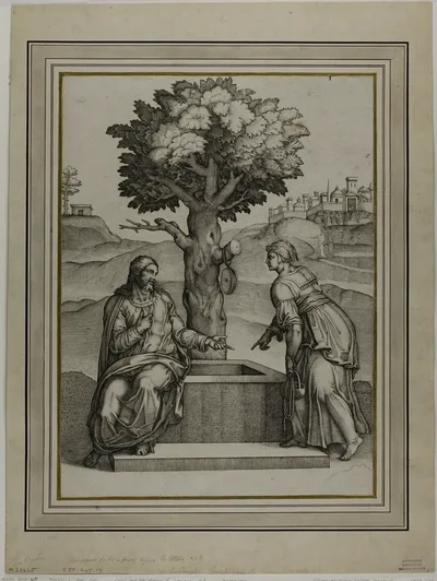 Christ and the Woman of Samaria by Nicolas Beatrizet, n.d.
