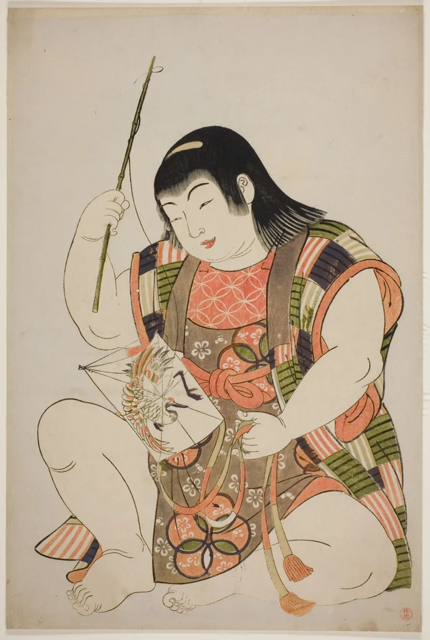 Boy as Hotei, from an untitled series of children as the Seven Gods of Good Fortune by Kitao Shigemasa, 1780s