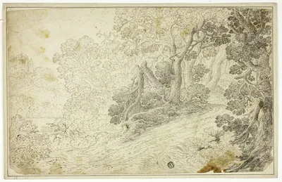 Wooded River Landscape with View of Castle by Unknown artist, n.d.