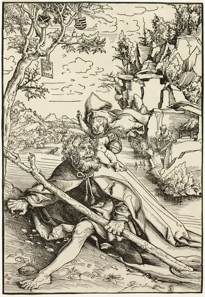 Saint Christopher by Lucas Cranach the Elder, 1506, published 1509