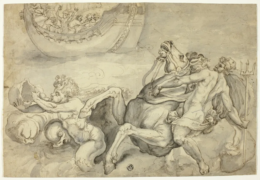Neptune Calming the Tempest Raised by Aeolus against Aeneas ("Quos Ego") by Italian, n.d.