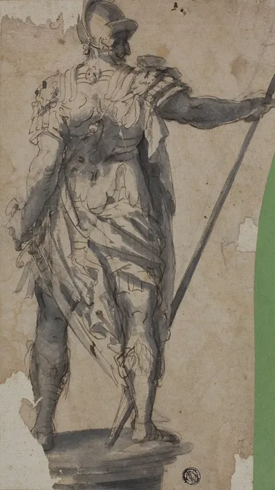 Statue of Standing Warrior, from Rear by Follower of Francesco Salviati, n.d.