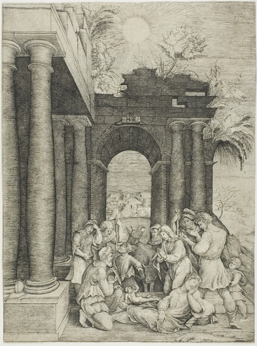 The Adoration of the Shepherds by Master H.E., c. 1520