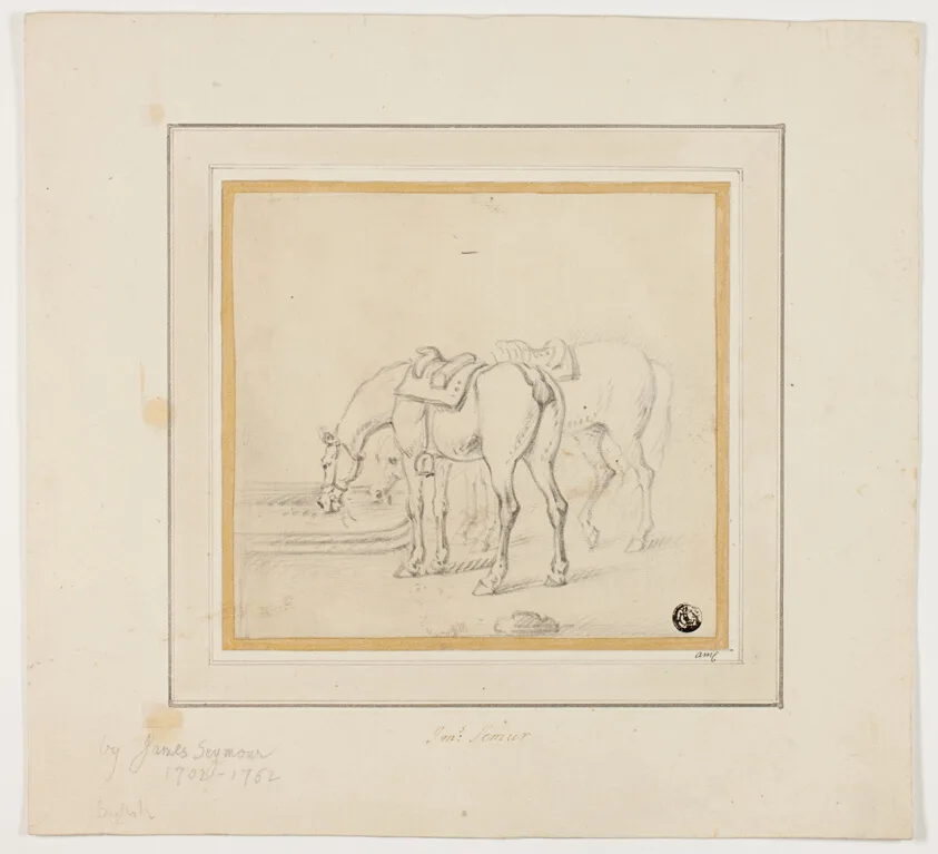 Two Horses Drinking by James Seymour, n.d.