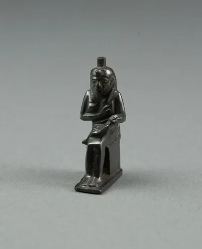 Amulet of the Goddess Isis Nursing the God Horus by Ancient Egyptian, Third Intermediate Period, Dynasty 25 (about 747–656 BCE)