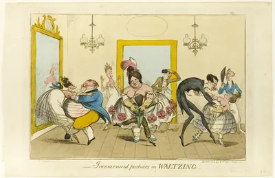 Inconvenient Partners in Waltzing by Isaac Robert Cruikshank, 1817/19