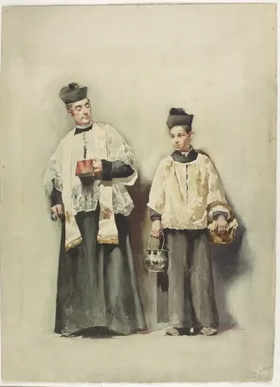 Priest and Boy by Lawrence Carmichael Earle, n.d.
