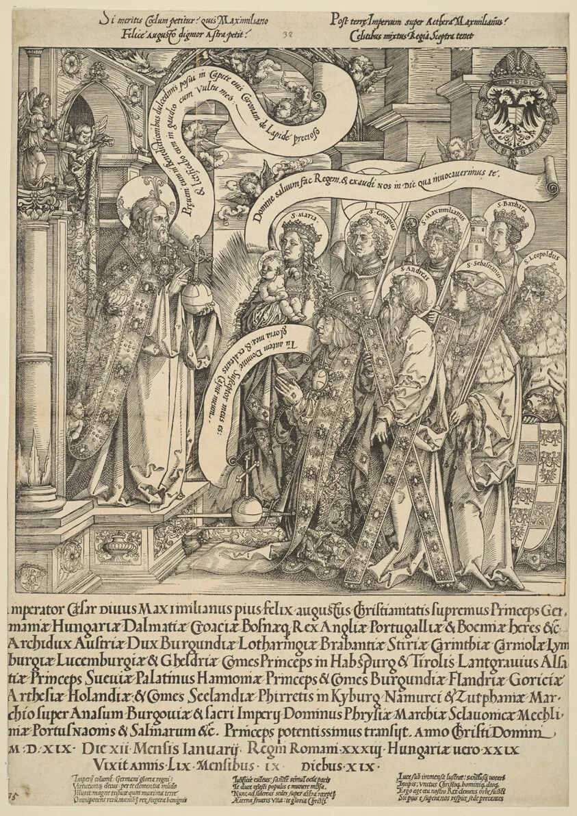 The Emperor Maximilian Presented to Christ by His Patron Saints by Hans Springinklee, 1519