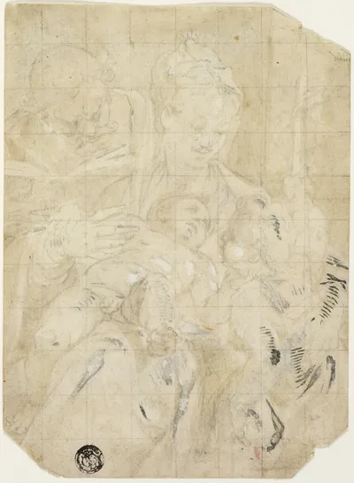 Holy Family with the Infant Saint John the Baptist by Denys Calvaert, 1580/85