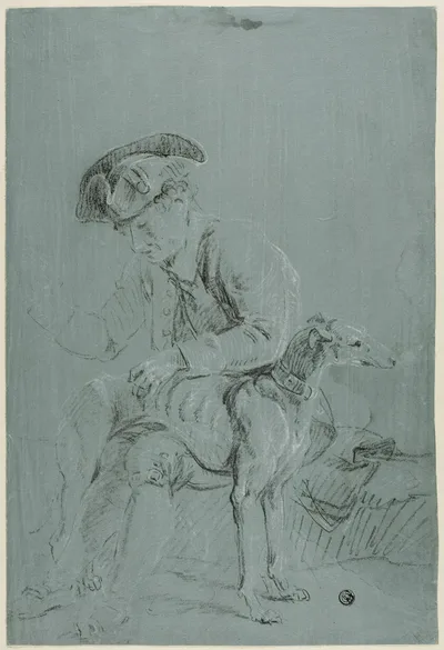 Seated Man with Dog by Pierre-Jacques Volaire, n.d.