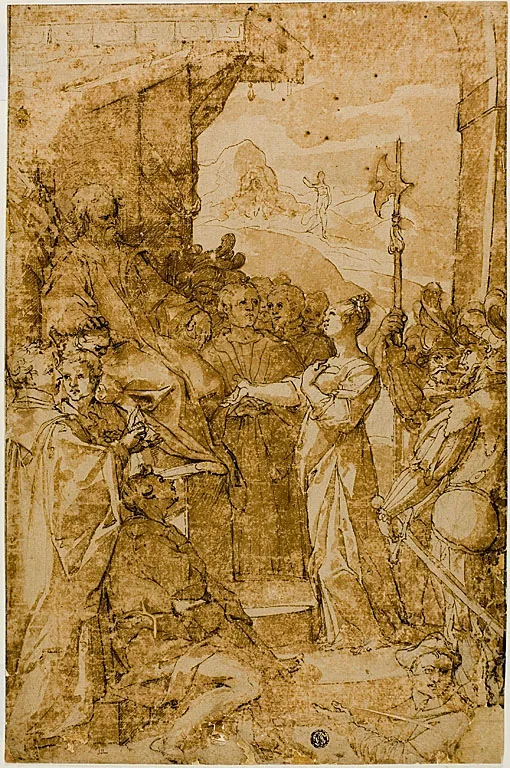 Female Saint before a Ruler by Circle of Federico Zuccaro, after 1563