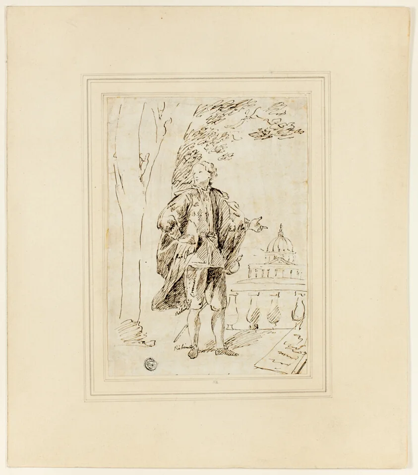 Full Length Portrait of a Man Standing near Balustrade by John Vanderbank, c. 1737