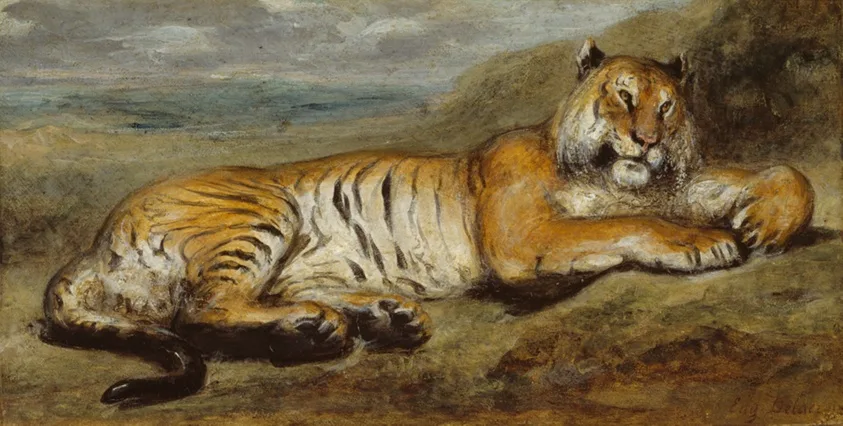 Tiger Resting by Pierre Andrieu, c. 1845