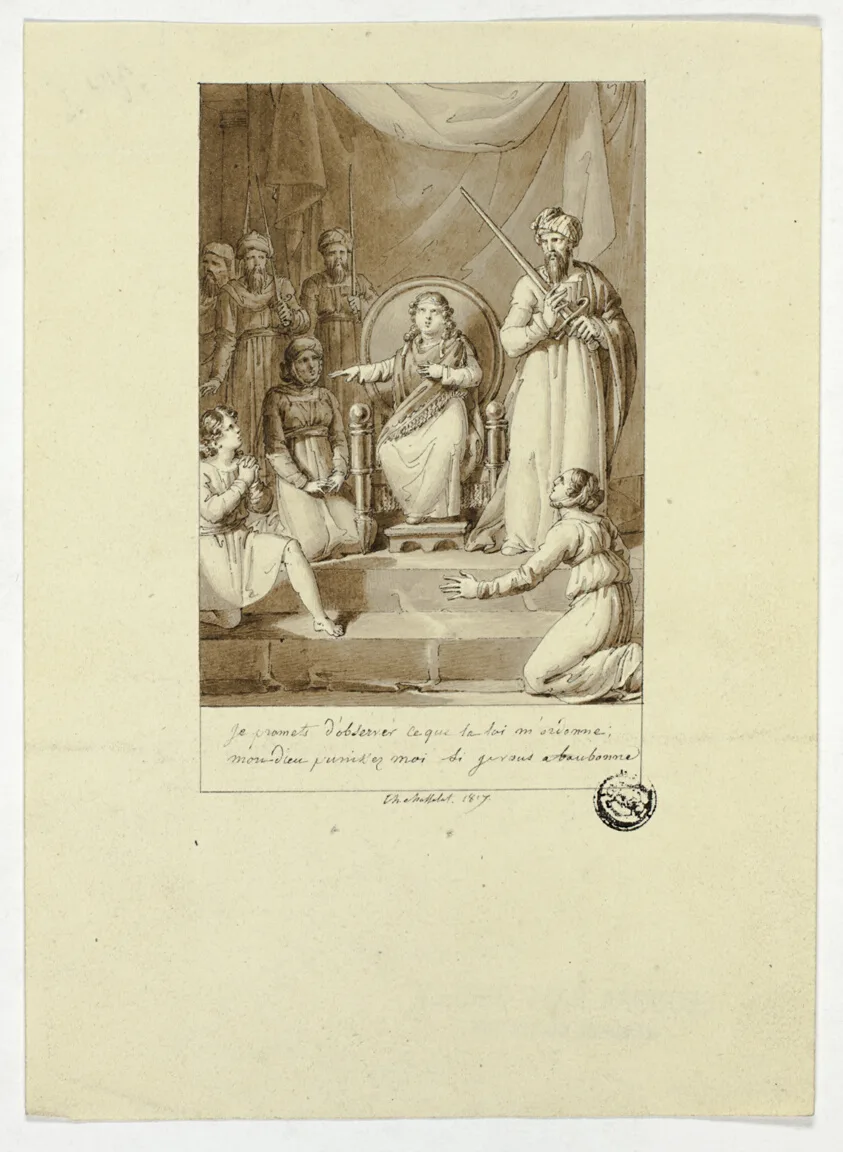 Scene from Racine's Athalie by Charles Abraham Chasselat, 1817