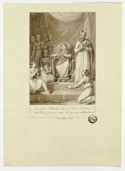 Scene from Racine's Athalie by Charles Abraham Chasselat, 1817