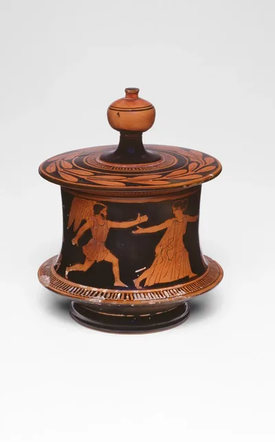 Pyxis (Container for Personal Objects) by Euaion Painter, 450-440 BCE