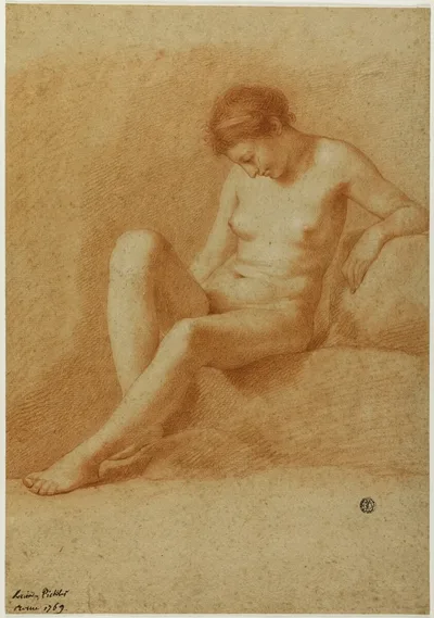 Seated Female Nude by Antonio Pichler, 1769