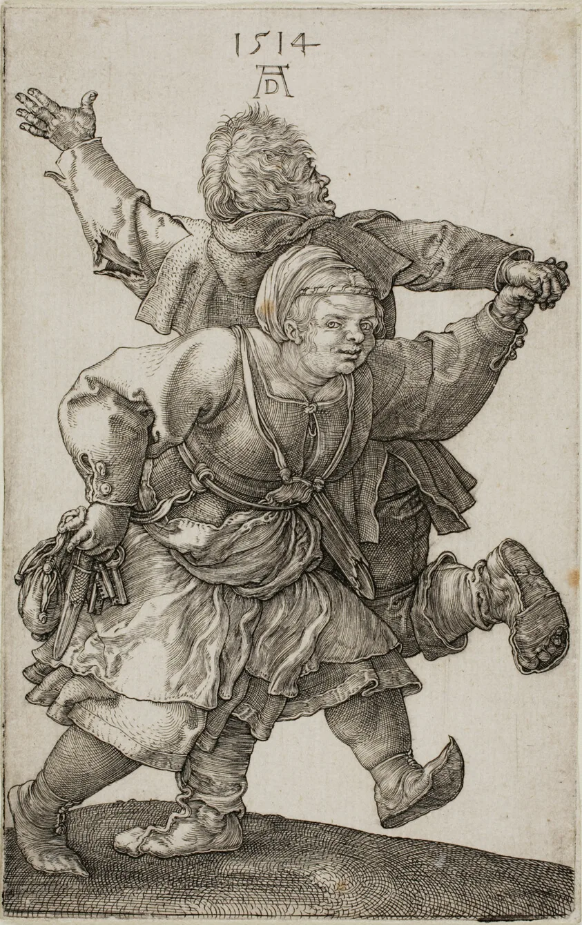 Peasant Couple Dancing by Albrecht Dürer, 1514
