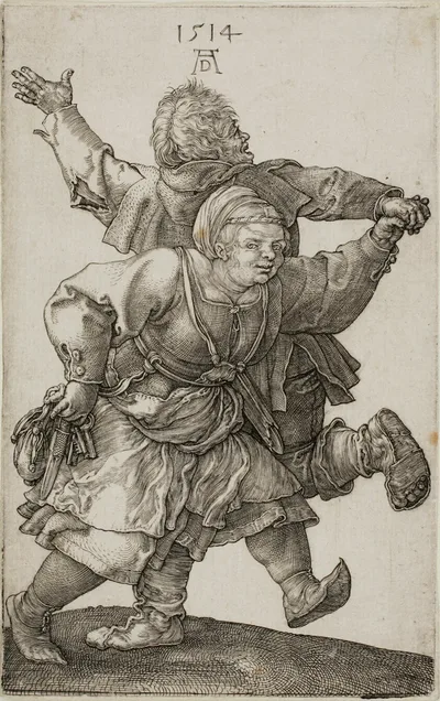 Peasant Couple Dancing by Albrecht Dürer, 1514