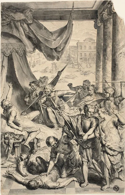 Study for Simeon and Levi Slay the Sichemites, from Figures de la Bible by Gerard Hoet, I, c. 1728