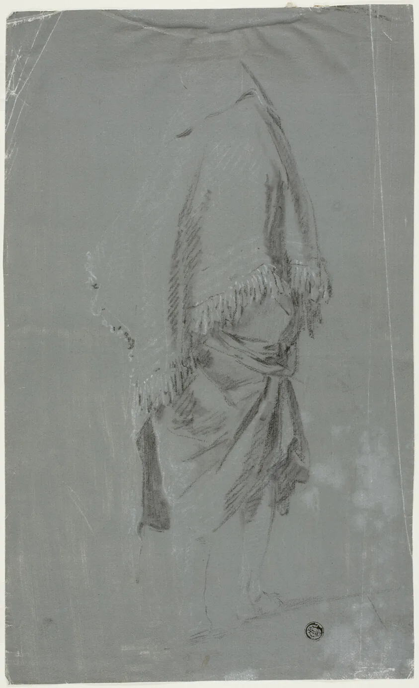 Shawled Woman Seen from the Back by Pierre-Jacques Volaire, n.d.