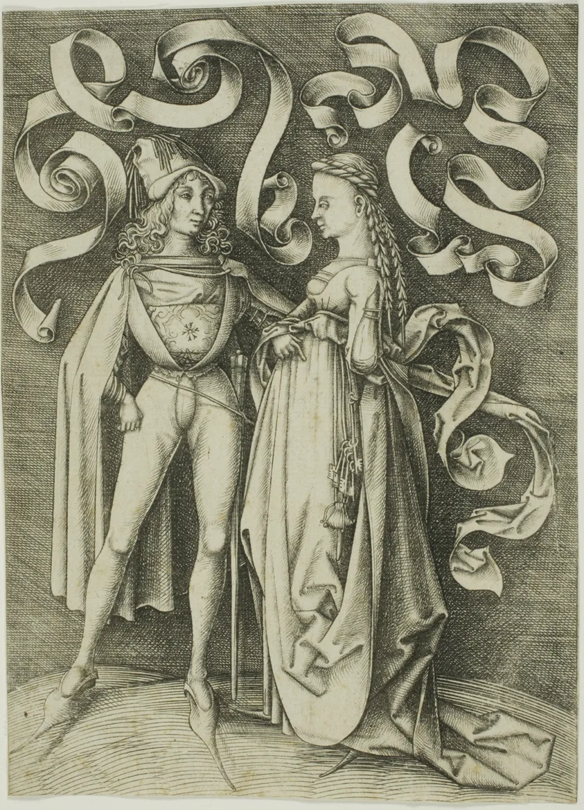 The Knight and the Lady by Israhel van Meckenem, the younger, c. 1495