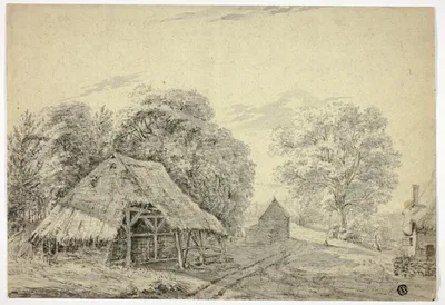Thatched Shed on Farm by Unknown artist, n.d.