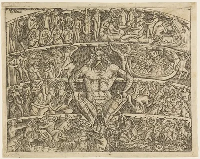 The Inferno According to Dante, from the Campo Santo Frescos in Pisa by Baccio Baldini, 1480/1500
