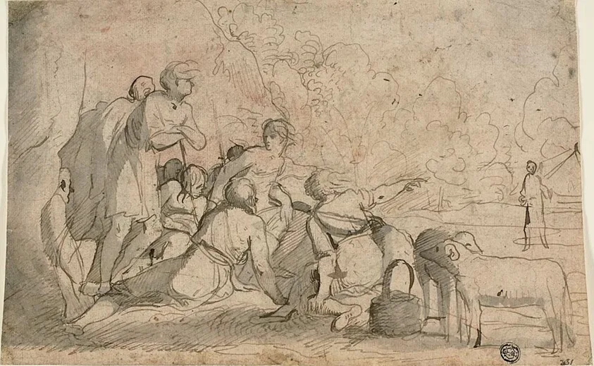 Group of Shepherds and a Ram by Pietro Testa, n.d.