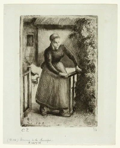 Woman at the Gate by Camille Pissarro, 1889
