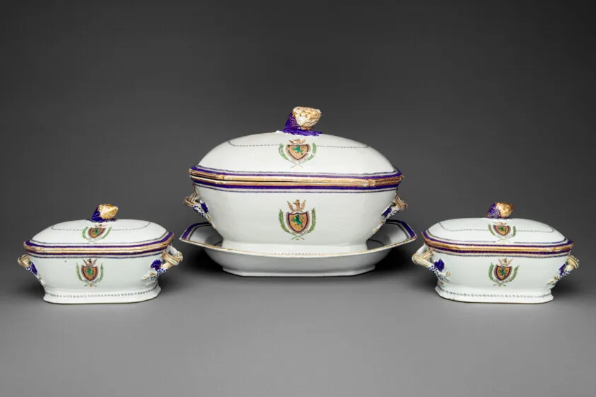 Tureen with Cover and Stand by Chinese export porcelain, c. 1787–90