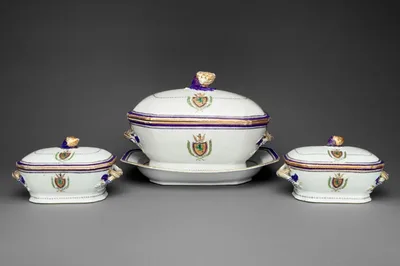 Tureen with Cover and Stand by Chinese export porcelain, c. 1787–90