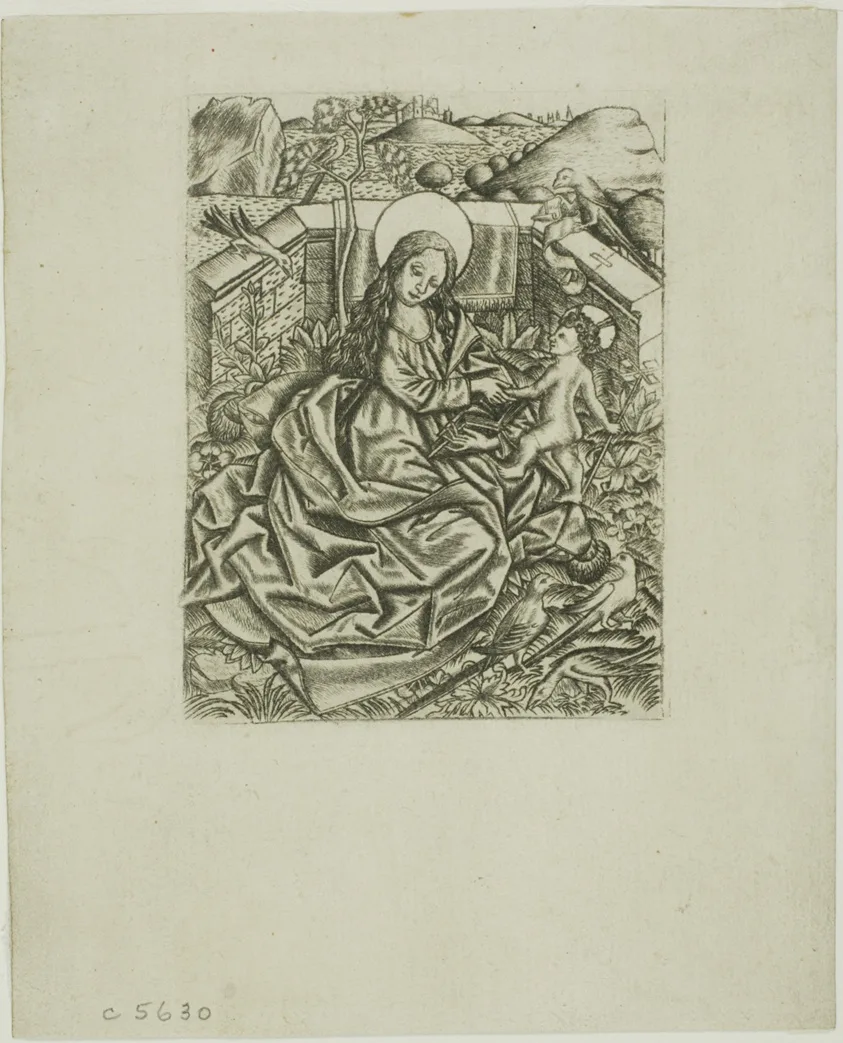 The Virgin and Child in the Garden by Israhel van Meckenem, the younger, n.d.