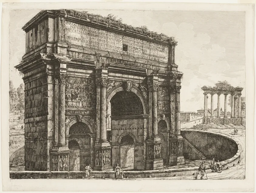 The Arch of Septimus Severus by Luigi Rossini, 1820
