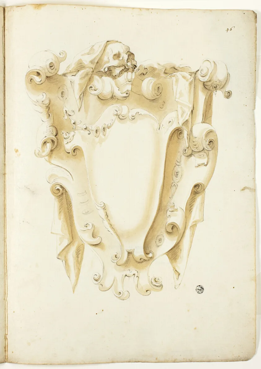 Design for Escutcheon, with Skulls by Unknown Genoese, n.d.