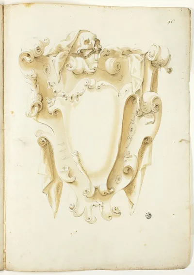 Design for Escutcheon, with Skulls by Unknown Genoese, n.d.