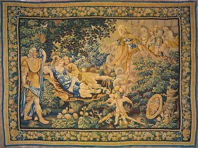 Apollo Exposing Mars and Venus to the Ridicule of the Olympians, from Ovid's Metamorphoses by France, possibly Aubusson, c. 1650