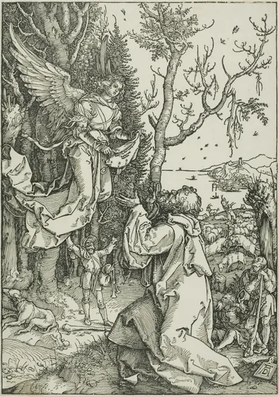 Joachim and the Angel, from The Life of the Virgin by Albrecht Dürer, c. 1504, printed c. 1580