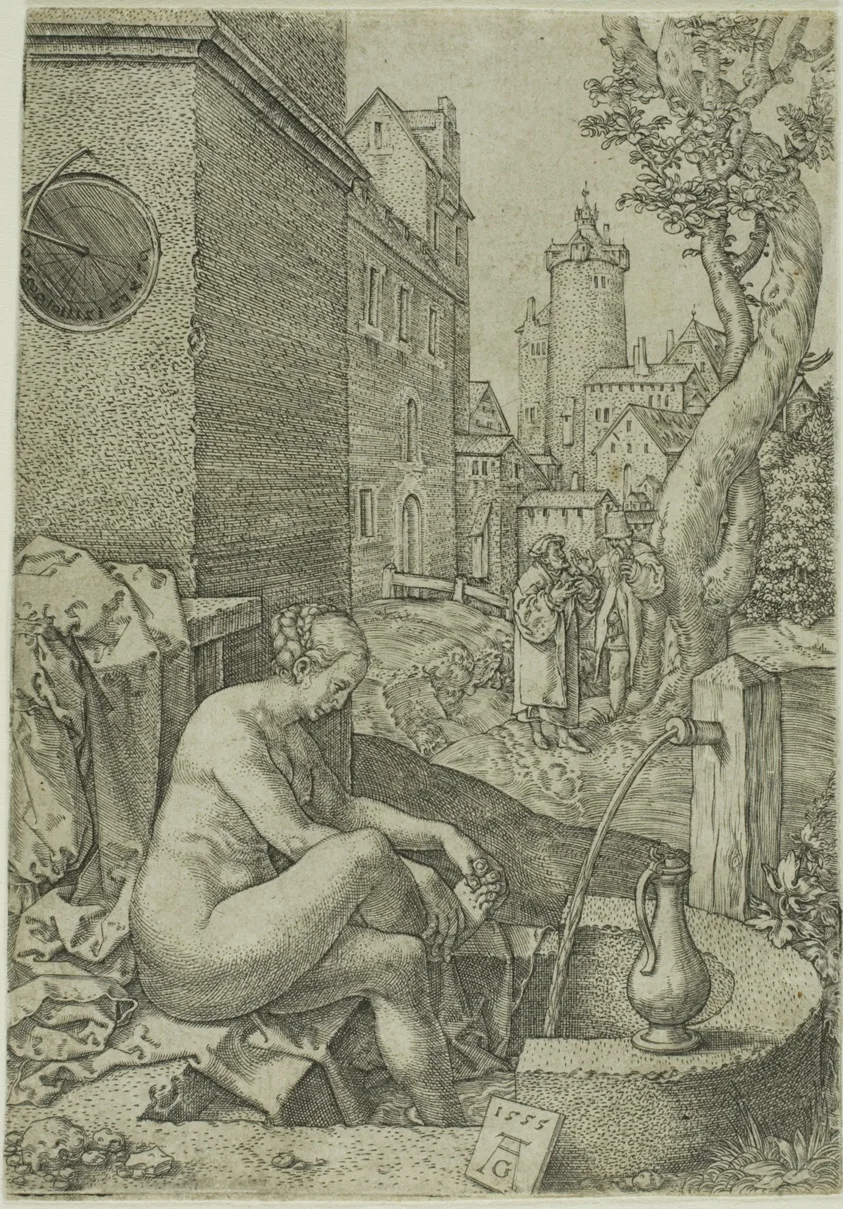 Susanna Surprised by the Elders, from The Story of Susanna by Heinrich Aldegrever, 1555