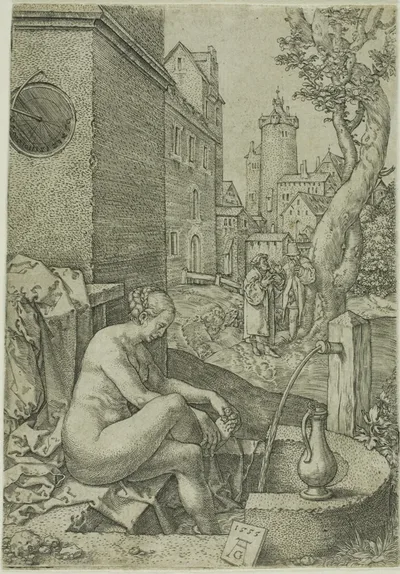 Susanna Surprised by the Elders, from The Story of Susanna by Heinrich Aldegrever, 1555