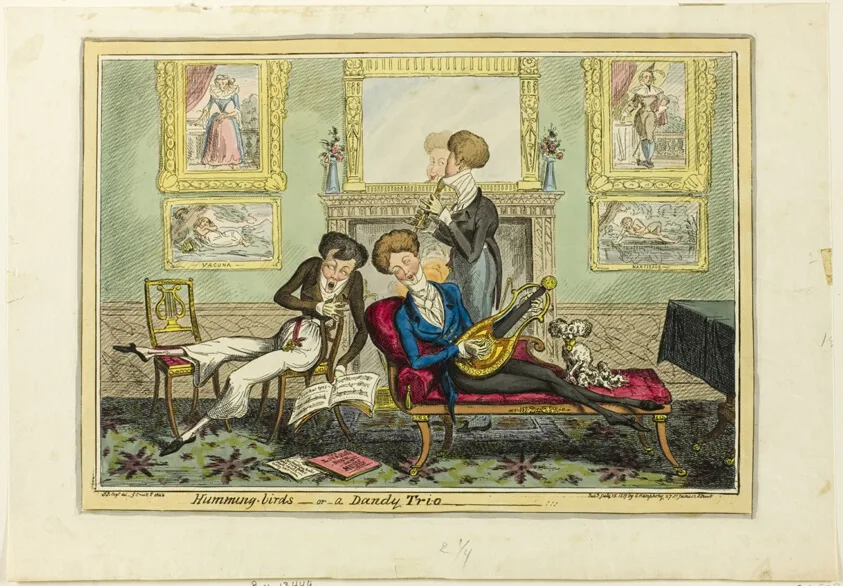 Humming Birds, or A Dandy Trio by George Cruikshank, published July 15, 1819