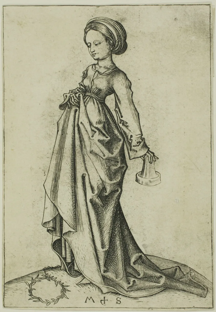 The Second Foolish Virgin by Martin Schongauer, 1480-91