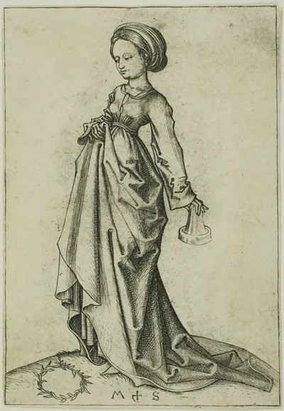 The Second Foolish Virgin by Martin Schongauer, 1480-91