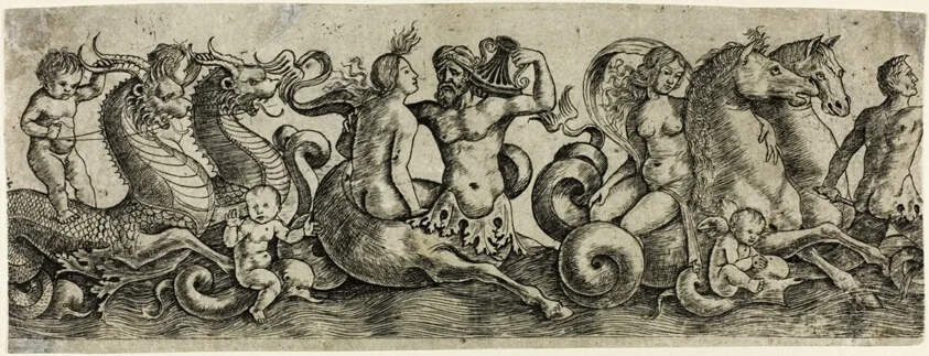 Frieze with Tritons and Nymphs by Girolamo Mocetto, 1515/20