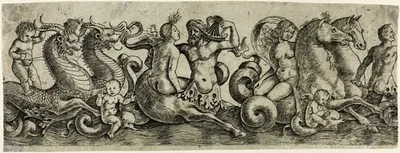Frieze with Tritons and Nymphs by Girolamo Mocetto, 1515/20