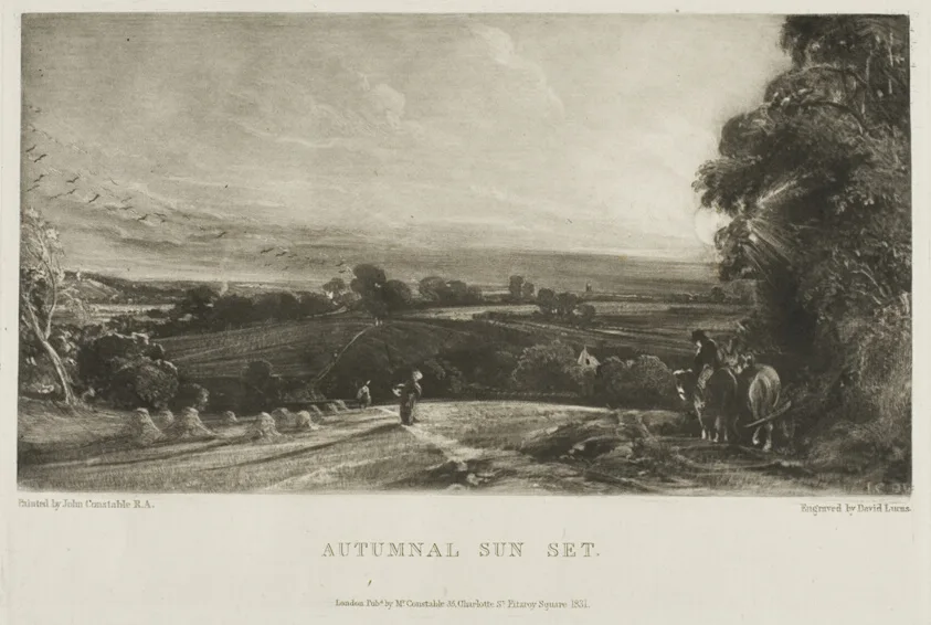 Autumnal Sun Set by David Lucas, 1831
