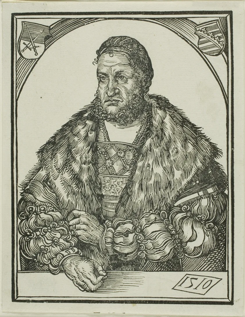 Elector Frederick III of Saxony, from Speculum intellectuale felicitatis humane by Wolf Traut, 1510