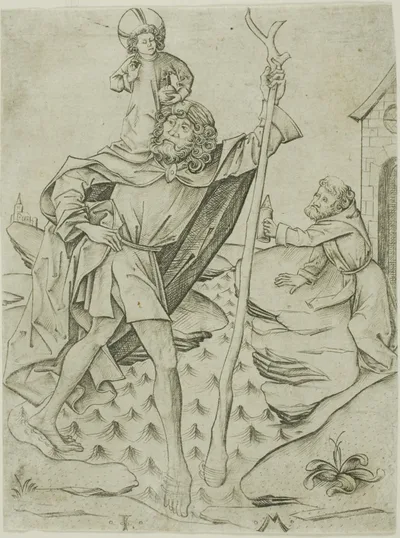 Saint Christopher by Israhel van Meckenem, the younger, n.d.