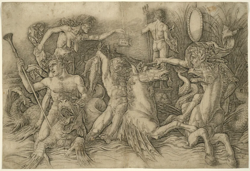 Battle of Sea-Gods, Left Half of a Frieze by Andrea Mantegna, 1470/1500
